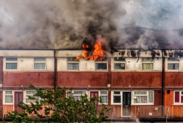 Fire in residential building